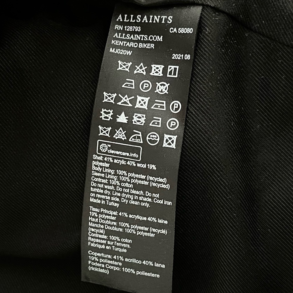 AllSaints Kentaro Sherpa Biker Jacket - Picture 12 of 14